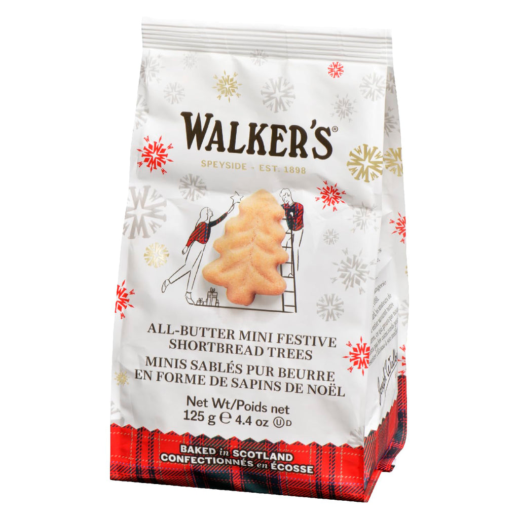 Walker's Shortbread Christmas Tree Shaped Mini Holiday Cookies, Pure Butter Shortbread Cookies, 5.3 Oz Box