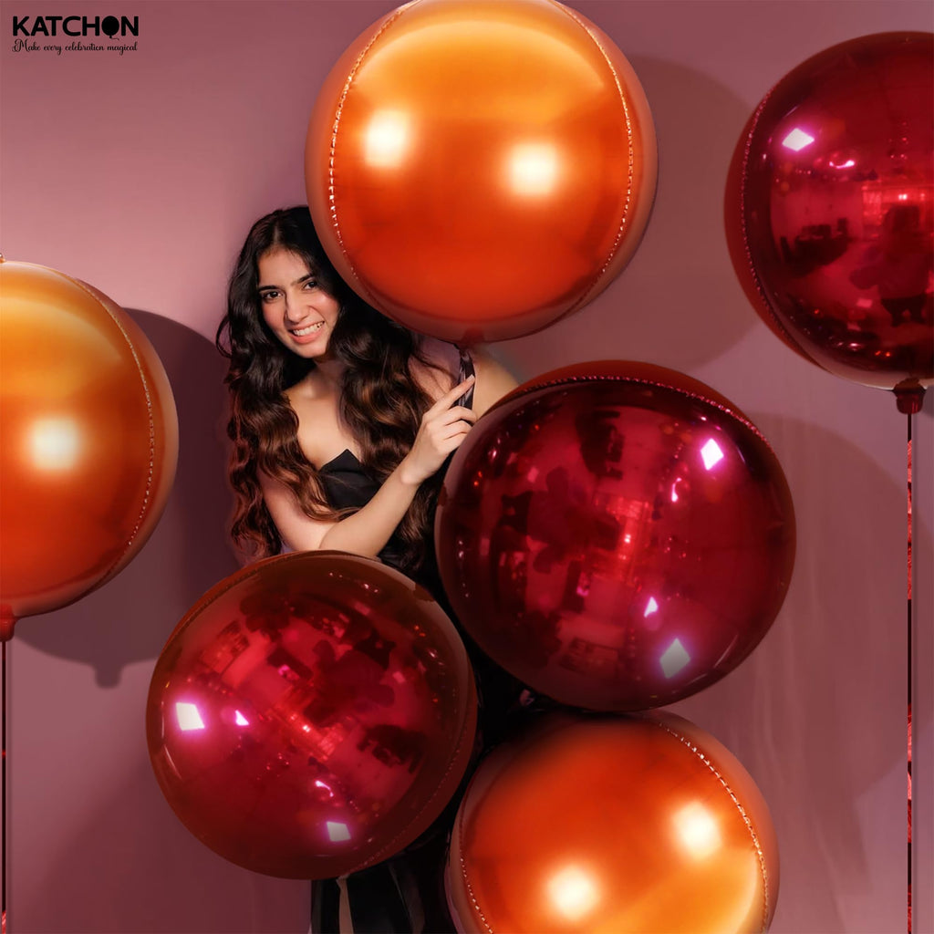 KatchOn, Big Silver Disco Ball Balloons - 22 Inch, Pack of 6 | Disco Party Decorations, 4D Sphere Disco Balloons for 70s Theme Party Decor, Bachelorette Party Decorations | Graduation Decorations 2026