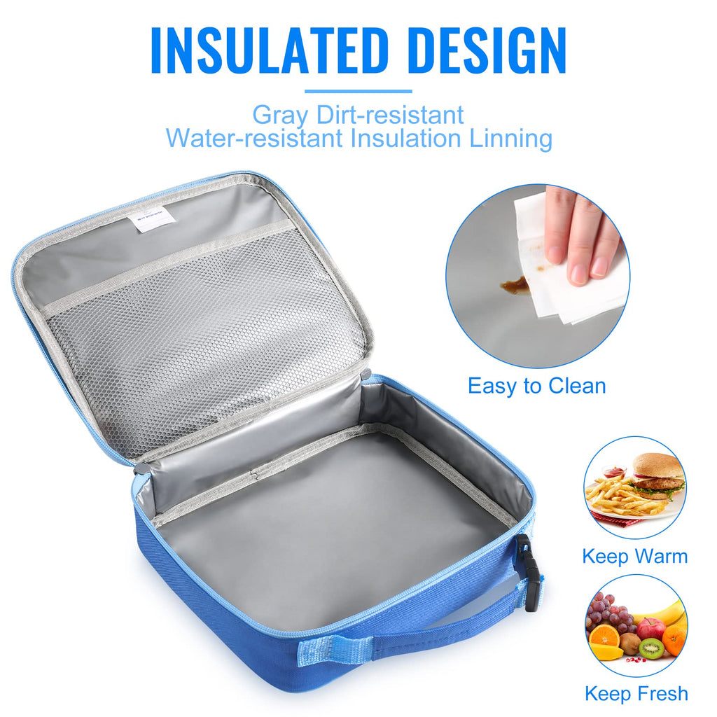 Genteen Lunch Box Kids, Insulated Lunch Bag Kids Boys Girls Back to School, Soft Lunch Box for Men Reusable Lunchbox for Office,Outdoor,School (Black)
