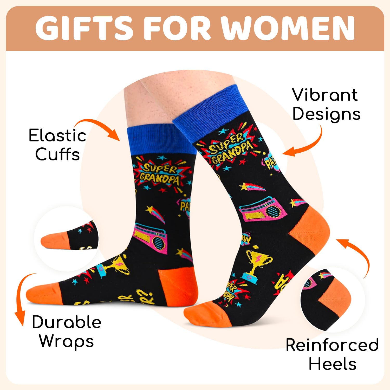 HAPPYPOP Gifts for Women Men - Aunt Uncle Grandparent Parent Socks, Mothers Father Day Socks
