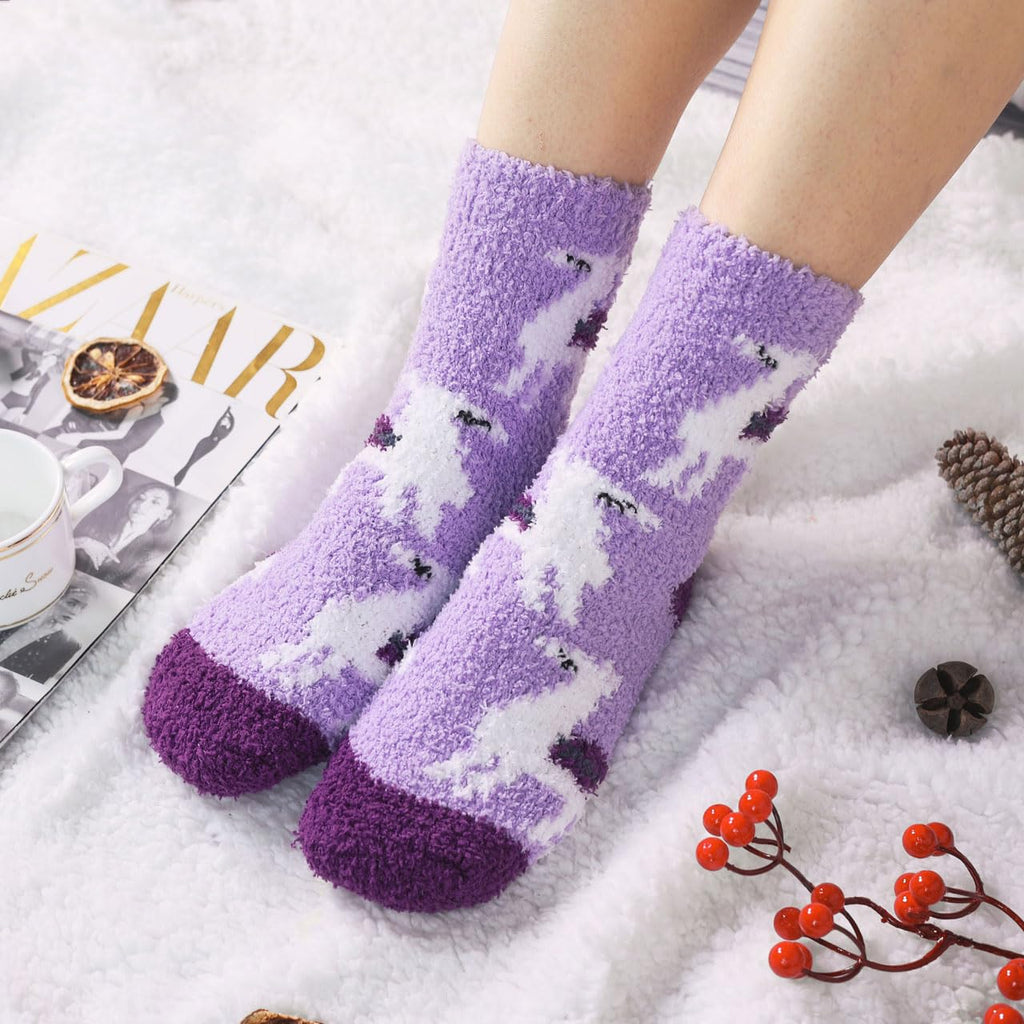 Plush Fuzzy Socks for Women Fluffy Cozy Slipper Socks Fall Thanksgiving Birthday Gifts for Her