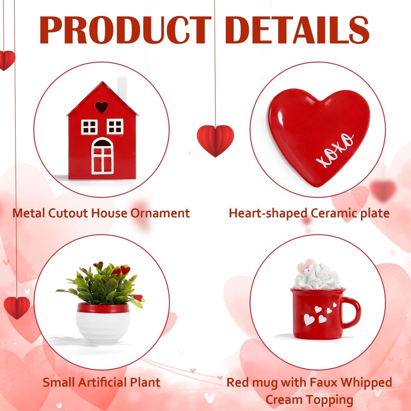Christmas Decorations 8 PCS Tiered Tray Decor Set, Cute Tabletop Christmas Decor for Home Office Shelf Mantel Coffee Bar Xmas Table Centerpieces Tray Objects Holiday Decoration Set