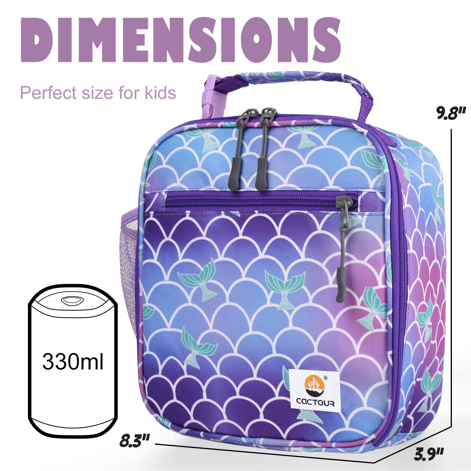 CaCTOUR Lunch Box Kids,Premium Insulated Lunchbox for Girls Boys,Soft Mini Cooler Bag Back to School Thermal Reusable Lunch Bag for Work School Picnic (Blue)