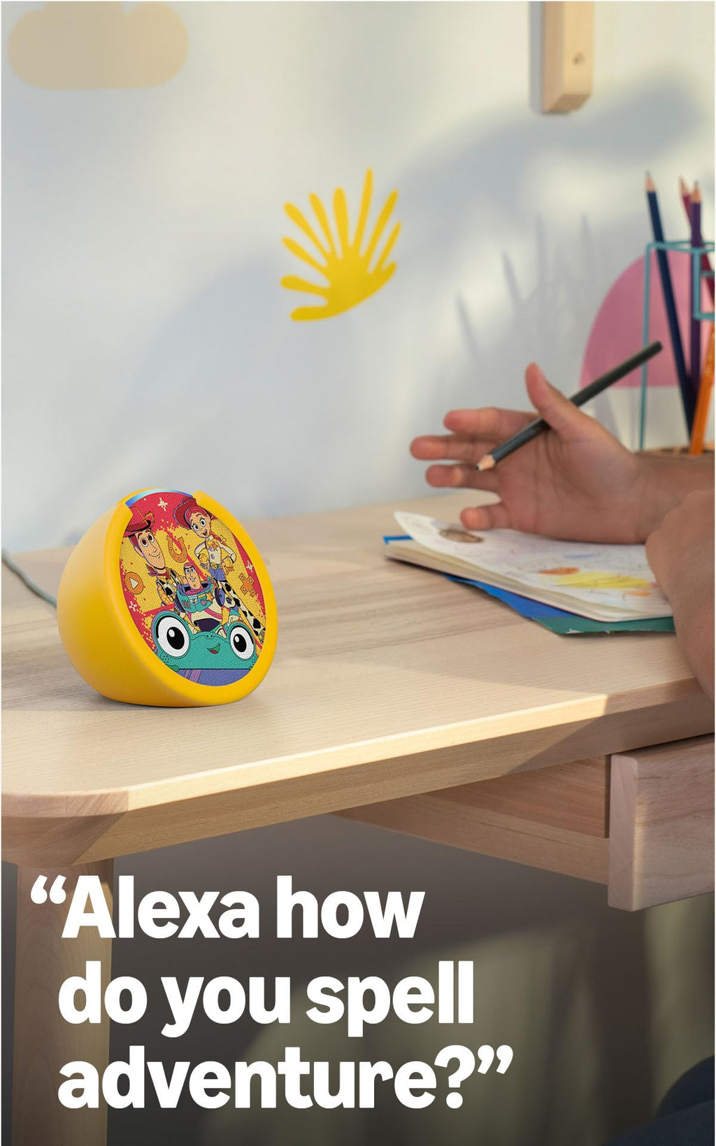 Amazon Echo Pop Kids (newest model), Enjoy age-appropriate audiobooks, interactive games and Alexa+ experiences to create and learn, Disney Princess design