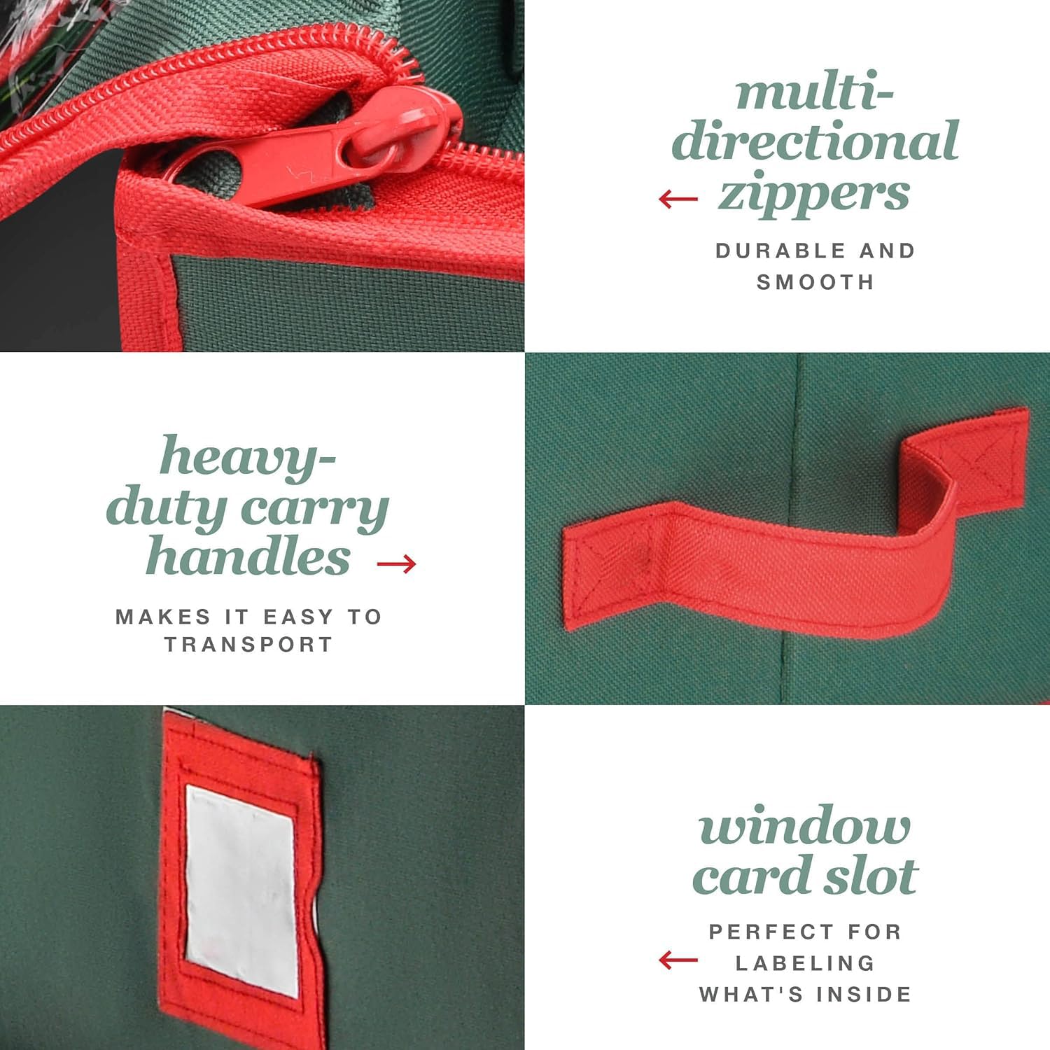 Premium Wrapping Paper Organizer Storage | Gift Wrap Holder With Extra Pockets for Christmas Decorations, Reinforced Handles, Heavy Duty, Ultra-Durable, Tear-Proof Fabric - Fits Up to 27 Rolls (Red)