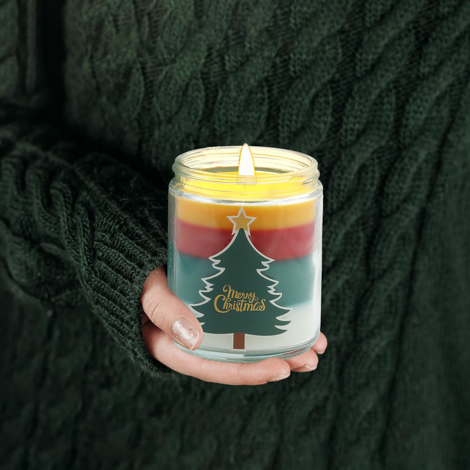 Christmas Candles - Christmas Gifts for Women, Aromatherapy Candle for Home Scented, Natural Soy Wax Vanilla Scented Candles