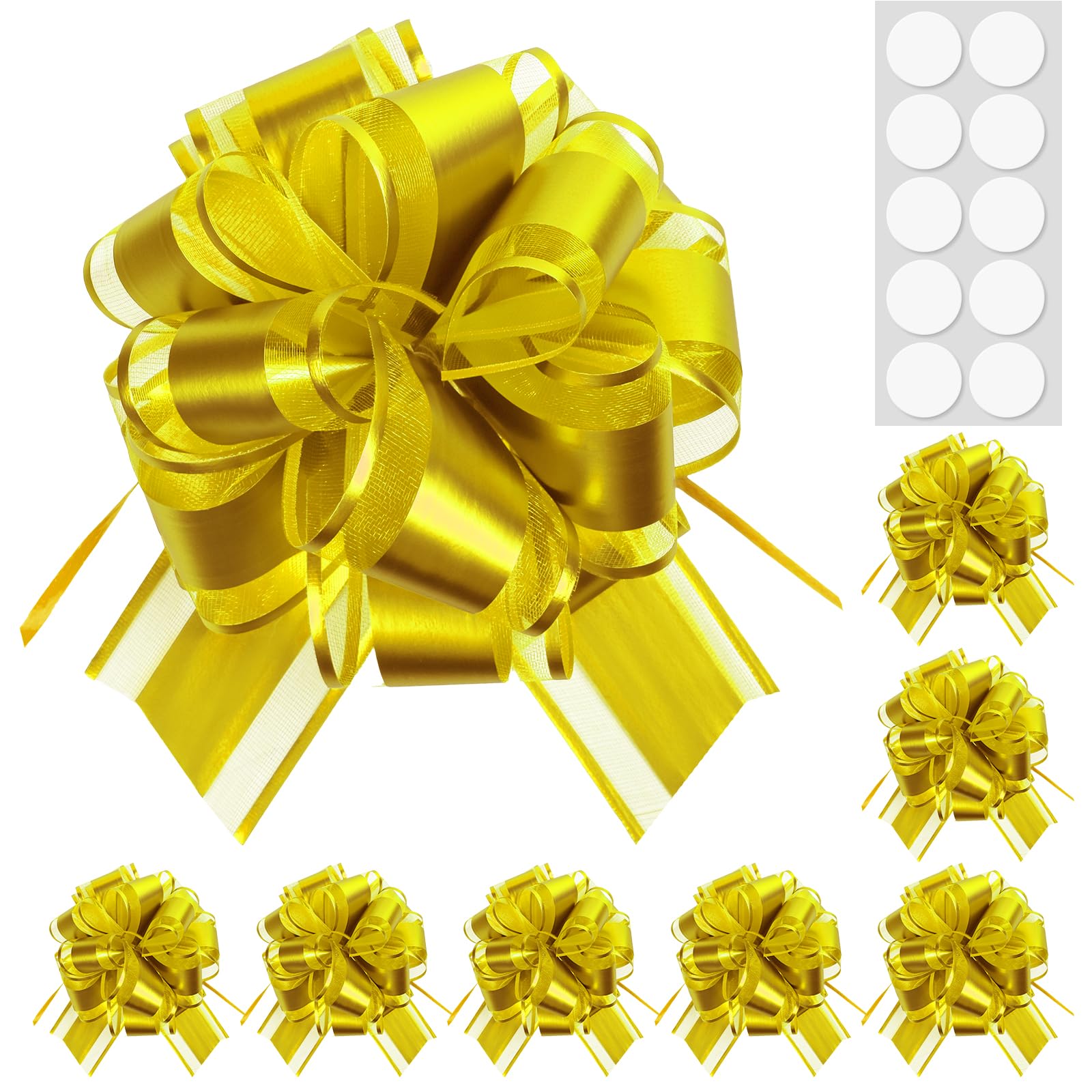Pull Bows for Gift Wrapping: 8PCS 6 Inch Multiple Colors Large Bow | Waterproof Reusable | Birthday Party Wedding Ribbon Bow | Perfect for Christmas Valentine's Day | Boxes or Flower Decorations