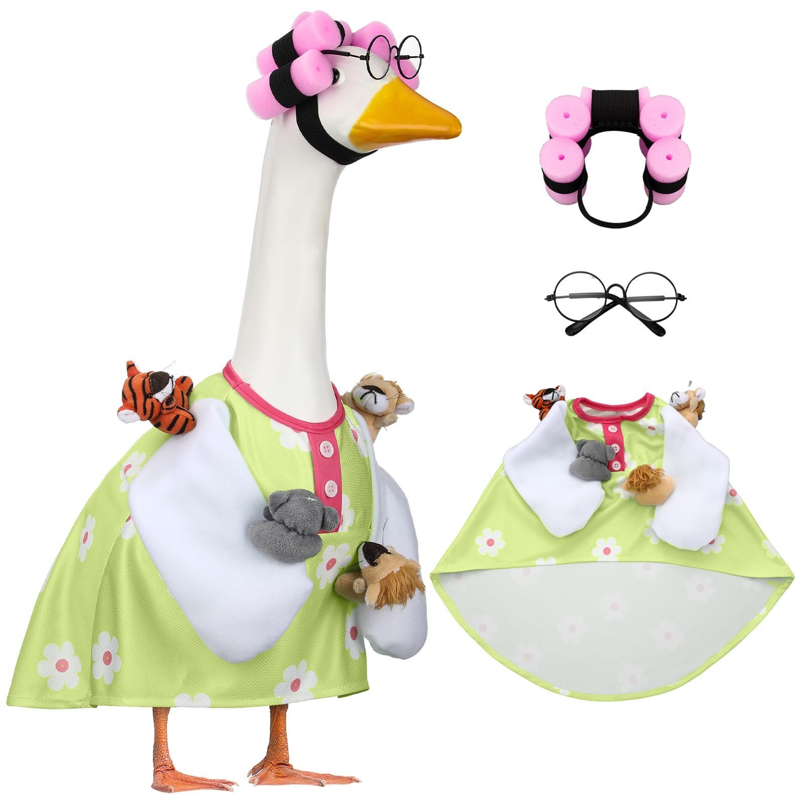 Suzile Fall Maple Porch Goose Outfit Autumn Goose Clothes for 23 Inch Cement or Plastic Geese Costume for Yard Lawn Outdoor Garden Patio Concrete Duck Statue Dress Thanksgiving Party Holiday Decor