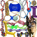 Jalousie Chew Toy Natural Rubber chew Toy for Interactive Play Toy Ball Rope Rubber Value Set for Small to Medium Breed Dog mutt Puppy