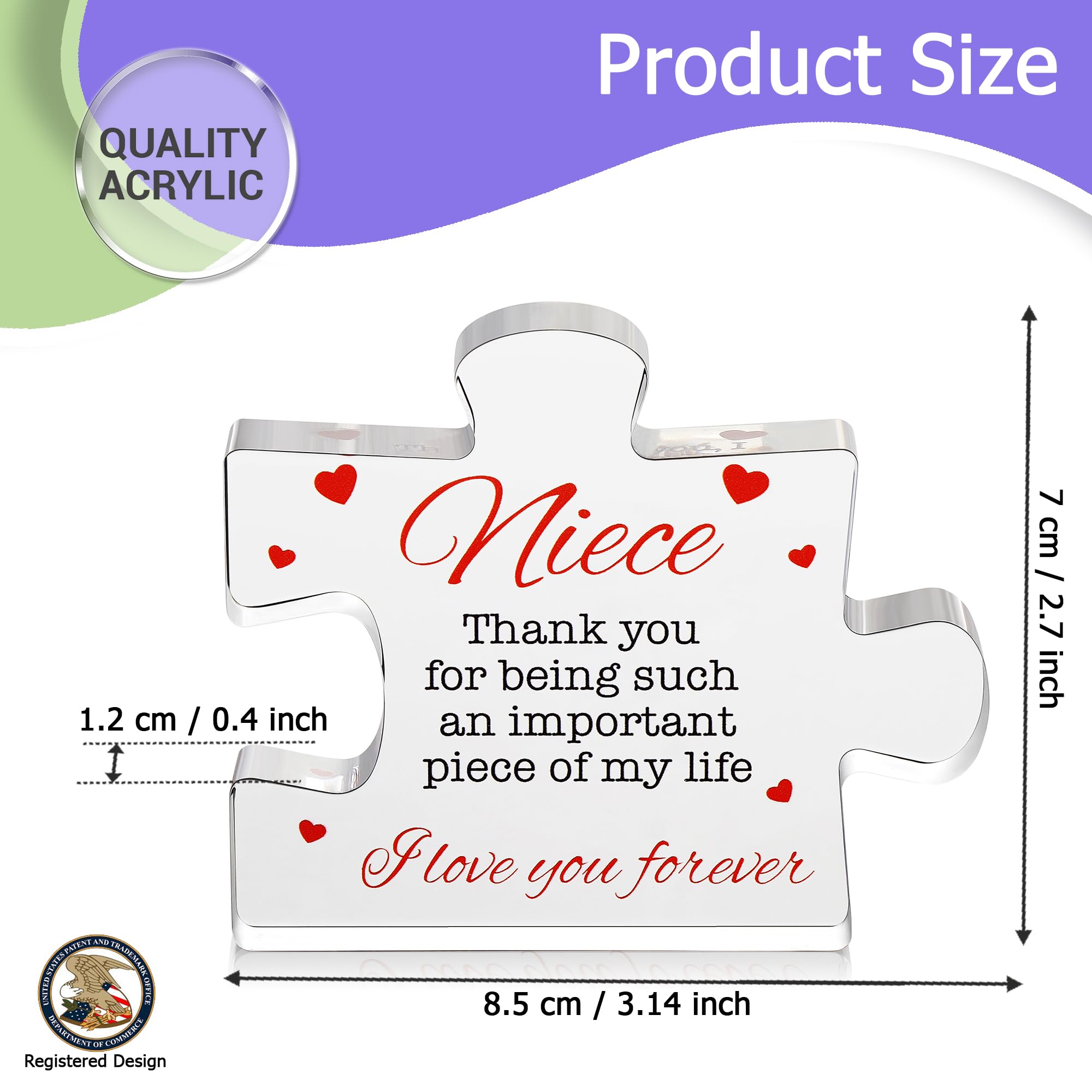 Engraved Acrylic Block Puzzle - Sentimental Gift for Her - Valentine's Day & Fiance Birthday Gift