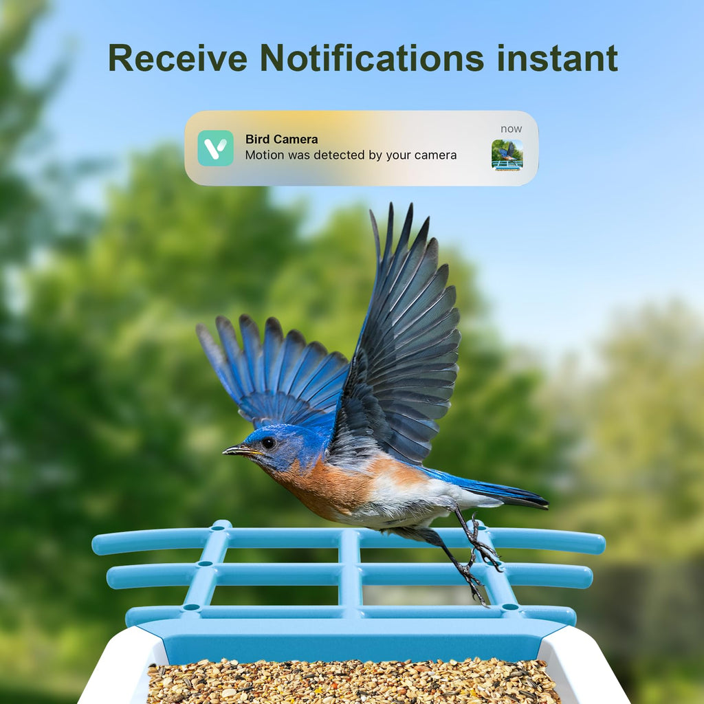 Smart Bird Feeder with Camera: Solar Powered Birdhouse with AI Recognition, Wireless Bird House with Camera for Outdoor, Unique Birthday Gifts for Mom Dad