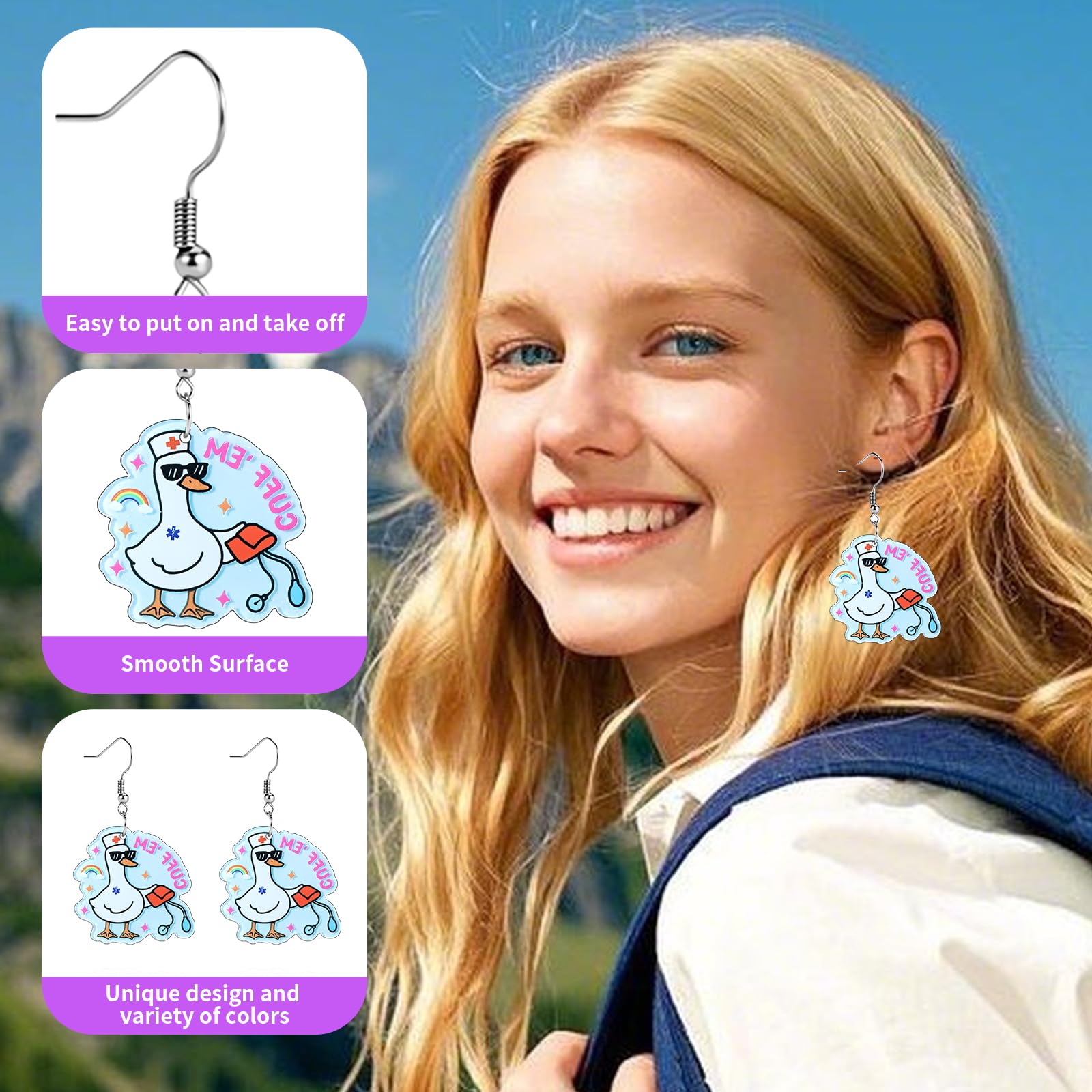 Funny Dog Sunflower Paw Print Earrings for Women - Unique & Quirky Funky Acrylic Dangle Earrings, Cute & Silly Novelty Design, Wacky & Crazy Earrings for Fun Lovers