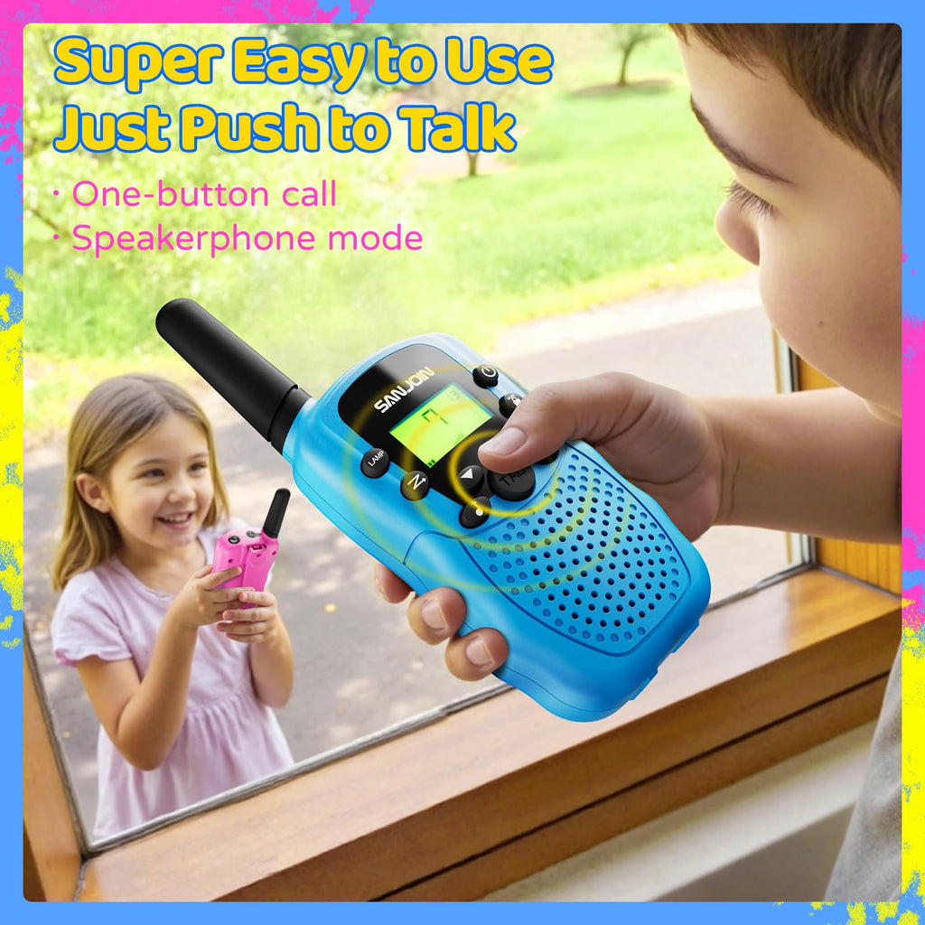 Walkie Talkies for Kids Games Outdoor Toys for 3-12 Year Old Boys Girls, 3 Miles Long Range Walkie Talkie to Camping Hiking, 4 Year Old Girl Birthday Gifts for 3 4 5 6 7 8 9 Year Old Boy Girl Gift