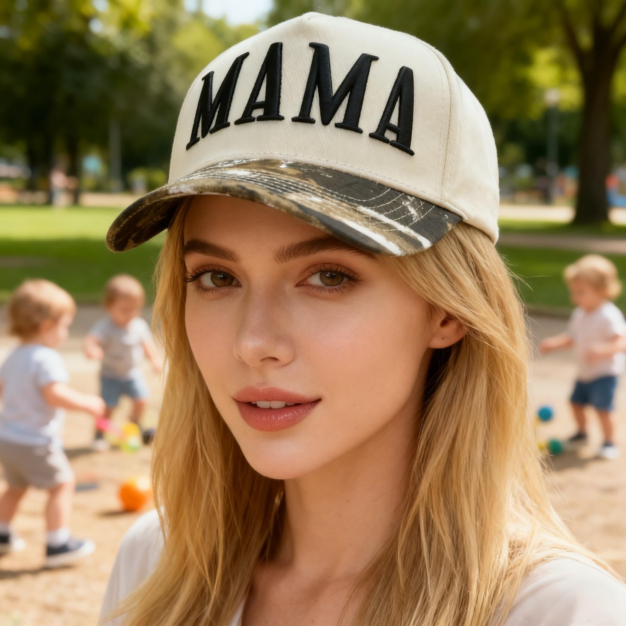 Womens Trucker Hat - With Mommin Embroidery Ponytail Fit - Mom Gifts for Birthday Christmas Valentines Day