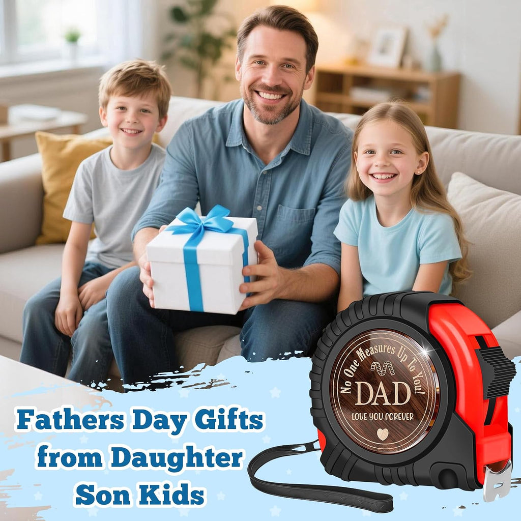 Gift for Dad Fathers Day Birthday Gifts from Daughter Son Kids Wife, New Step Dad Daddy Father in Law Presents Useful Stuff, Best Tool Gifts Woodworker Gifts Carpenter Gifts, Tape Measure 25 FT