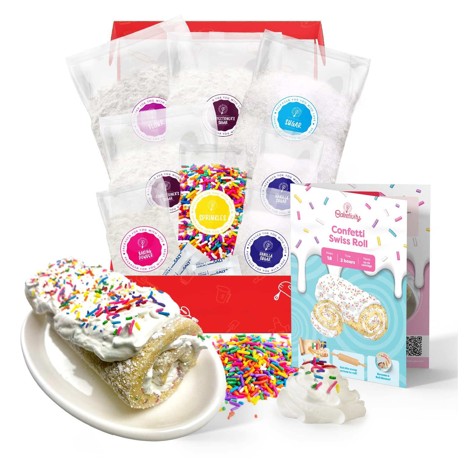 Baketivity DIY Cake Pop Baking Kit for Kids - Premeasured Ingredients, Decorating Supplies