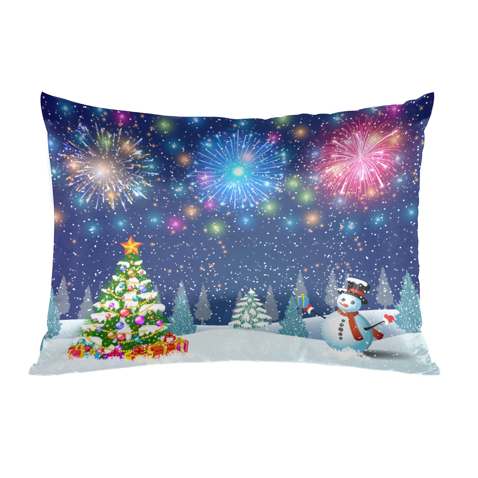 Christmas Light Trees Satin Pillow Case for Hair and Skin Satin Pillowcase Without Zipper Pillowcase, Standard Size Slip Silk Pillow Cases 20"x26" Silk Pillowcases for Bedroom Sofa Home Decor