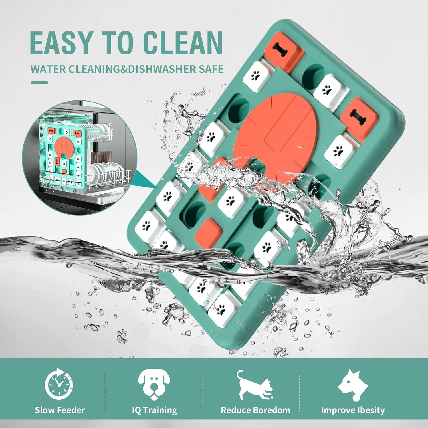PETSTA Dog Puzzle Toys, Treat Dispensing Dog Enrichment Toys for IQ Training and Brain Stimulation, Interactive Mentally Stimulating Toys as Gifts for Puppies, Cats, Dogs