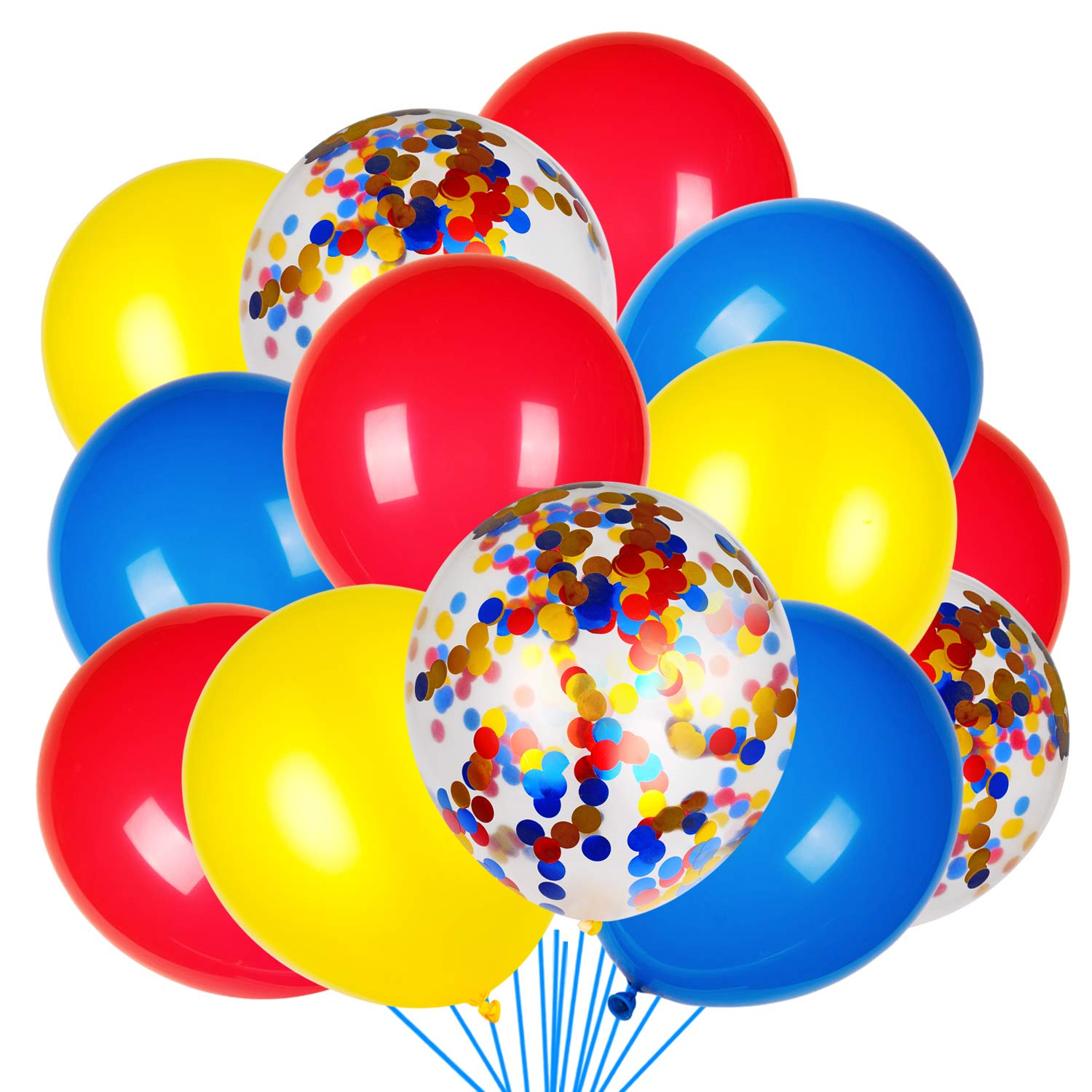 JOYYPOP 80 PCS Red White and Blue Balloons 12 Inch Patriotic Balloons with Confetti Balloons for 4th of July Decorations Independence Day 250 Anniversary Birthday Party Supplies