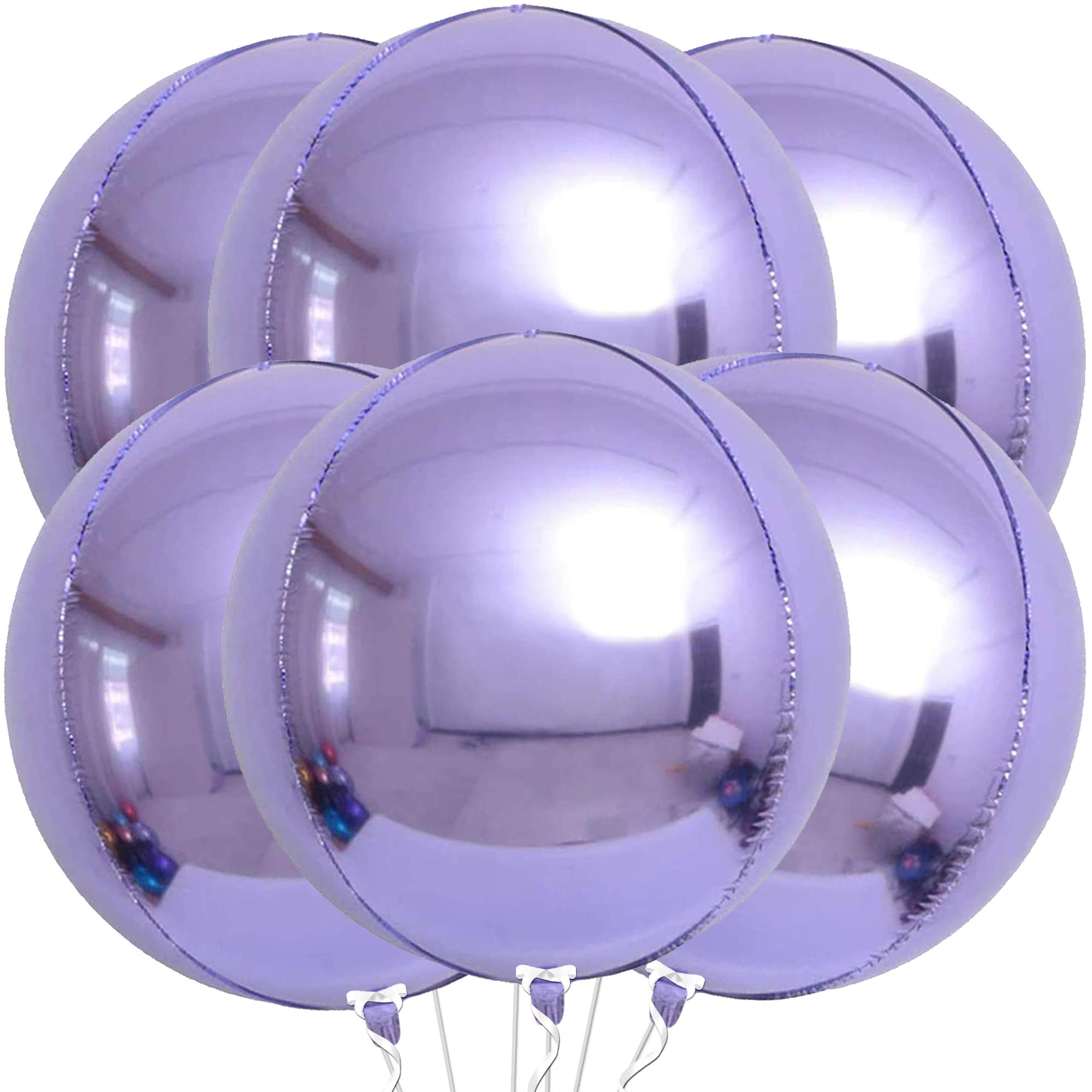 KatchOn, Big Silver Disco Ball Balloons - 22 Inch, Pack of 6 | Disco Party Decorations, 4D Sphere Disco Balloons for 70s Theme Party Decor, Bachelorette Party Decorations | Graduation Decorations 2026