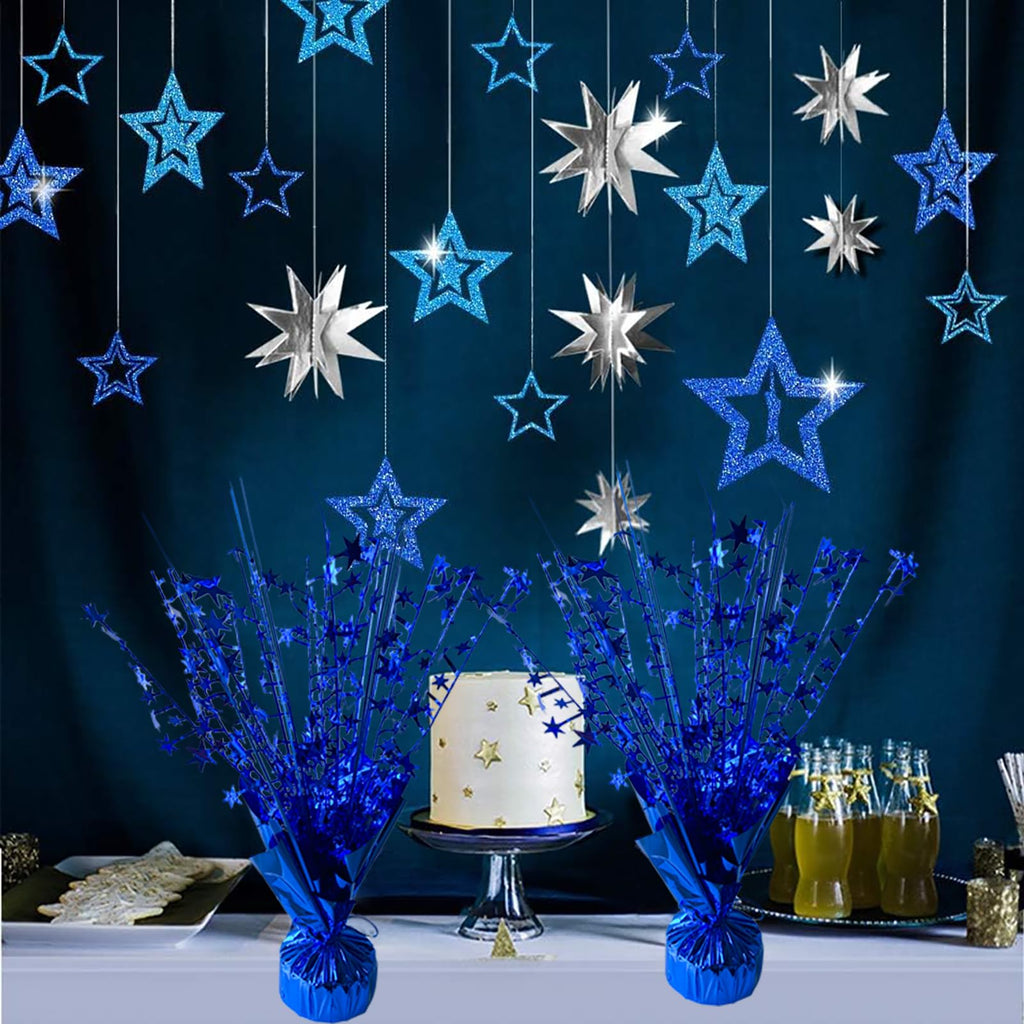 FUBININA 6 Pack Metallic Foil Spray Centerpiece Star Table Decoration Burst Table Centerpieces for Birthday New Years Nye Wedding Anniversary Graduation Holiday Party Supplies Decor, Gold