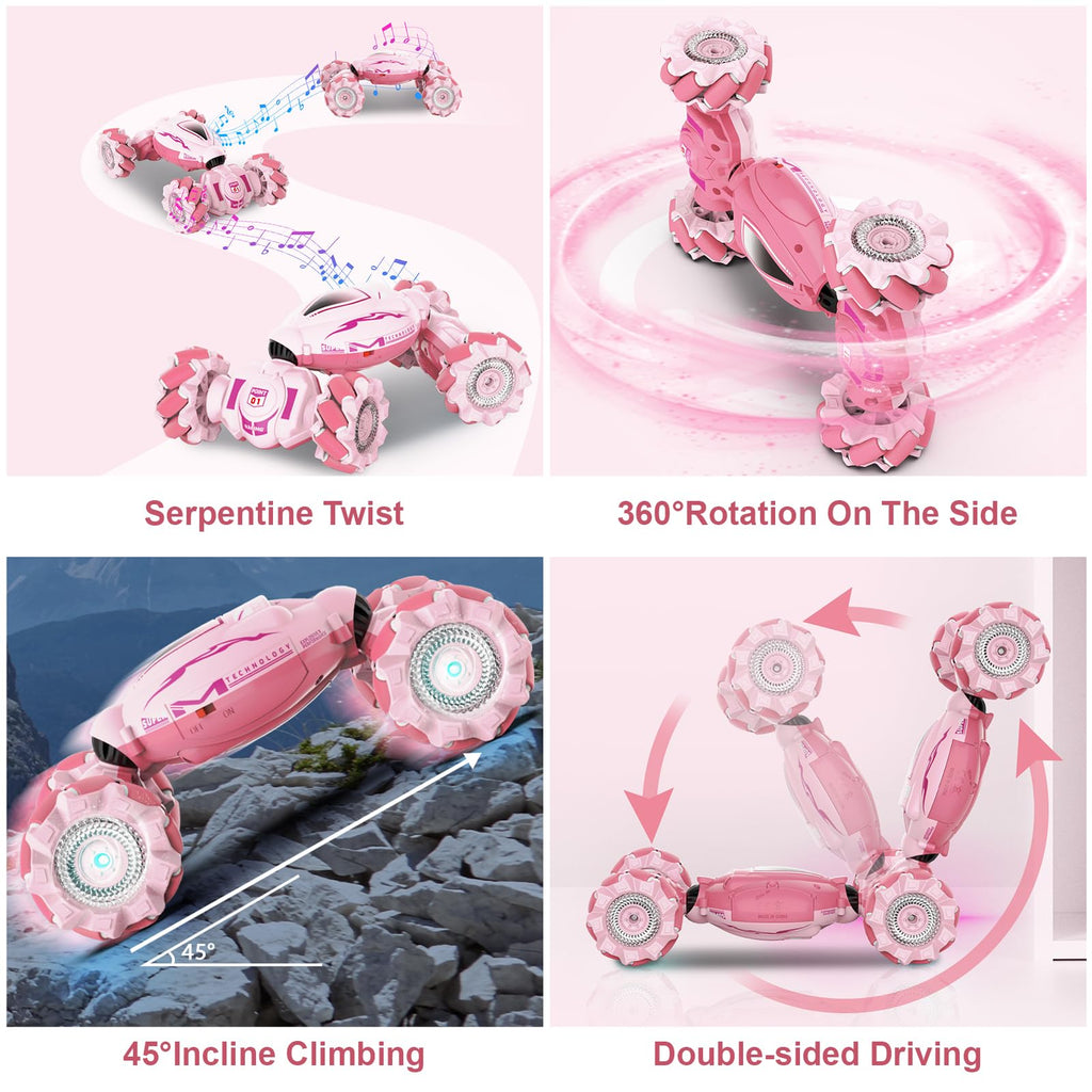 Fosgoit Gesture Sensing RC Stunt Car - Toys for 6-12 Years Old Boys Girls, 4WD Remote Control Car, Hand Controlled Car with Lights Music, Cool Birthday Gifts for Kids Age 6 7 8 9 10 11 12 Years Old