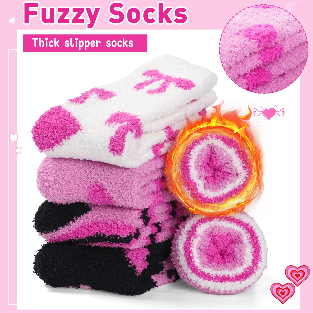 Plush Fuzzy Socks for Women Fluffy Cozy Slipper Socks Fall Thanksgiving Birthday Gifts for Her