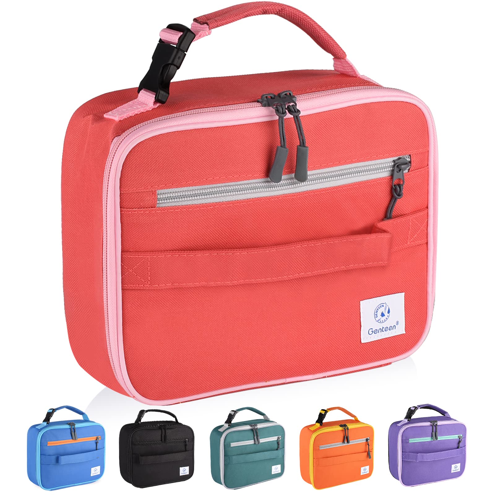 Genteen Lunch Box Kids, Insulated Lunch Bag Kids Boys Girls Back to School, Soft Lunch Box for Men Reusable Lunchbox for Office,Outdoor,School (Black)