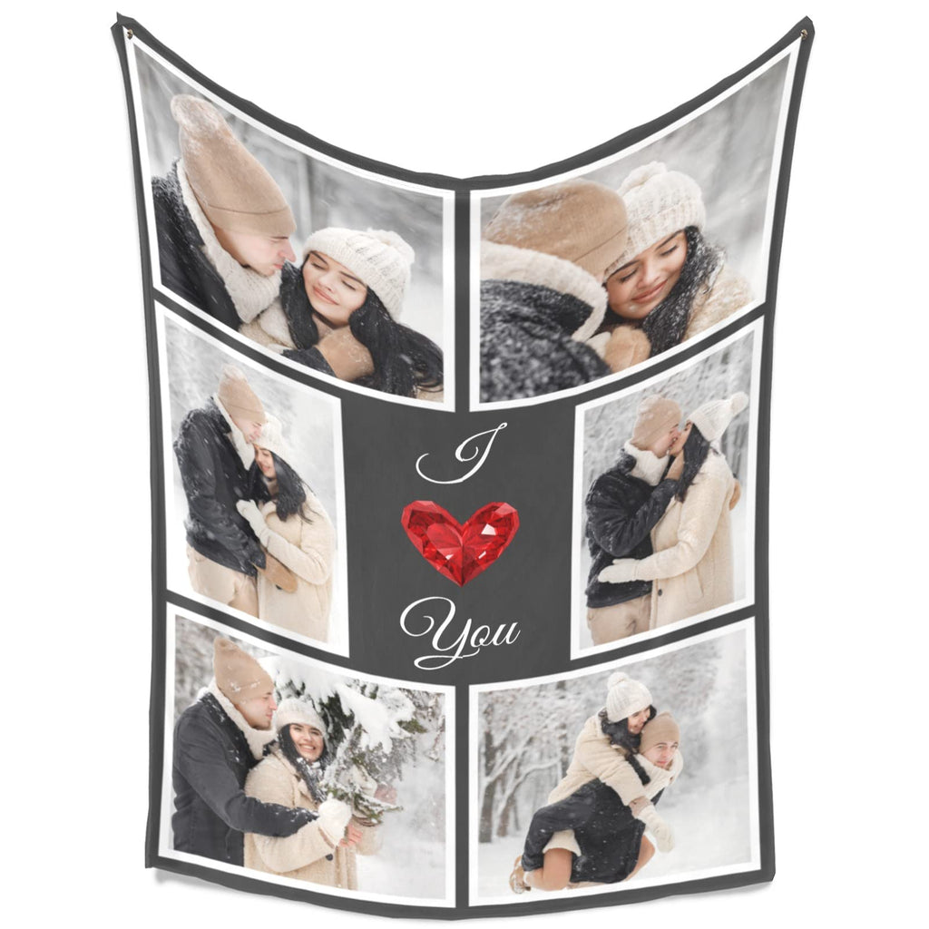 inkArts Custom Blanket Throws with Photos Text Personalized with Picture Customizable, Customize for Mom, Dad, Couple, Girlfriend, Boyfriend, Husband & Wife
