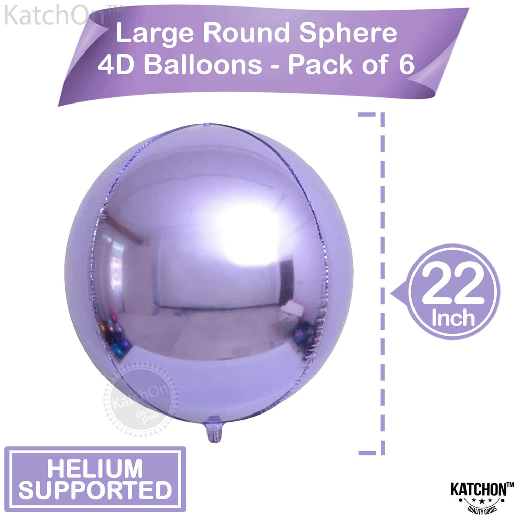 KatchOn, Big Silver Disco Ball Balloons - 22 Inch, Pack of 6 | Disco Party Decorations, 4D Sphere Disco Balloons for 70s Theme Party Decor, Bachelorette Party Decorations | Graduation Decorations 2026