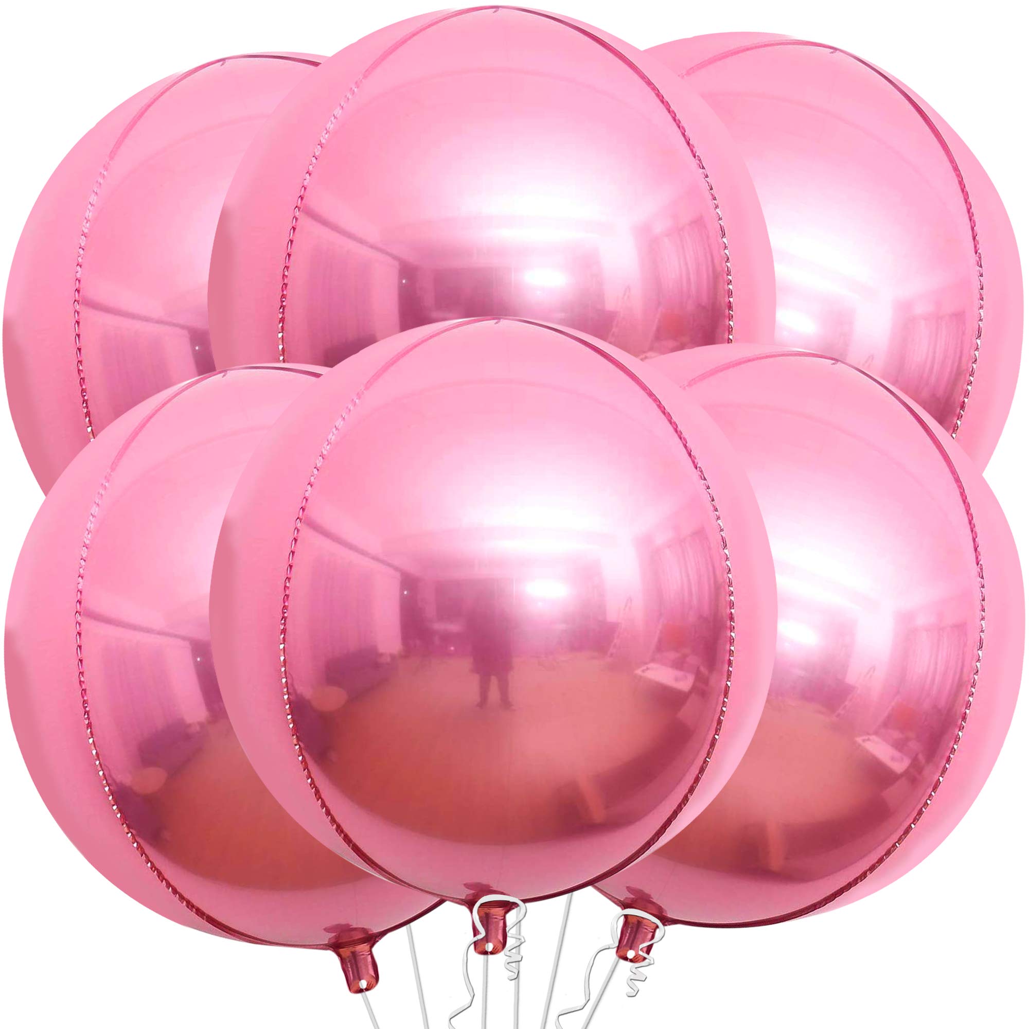 KatchOn, Big Silver Disco Ball Balloons - 22 Inch, Pack of 6 | Disco Party Decorations, 4D Sphere Disco Balloons for 70s Theme Party Decor, Bachelorette Party Decorations | Graduation Decorations 2026