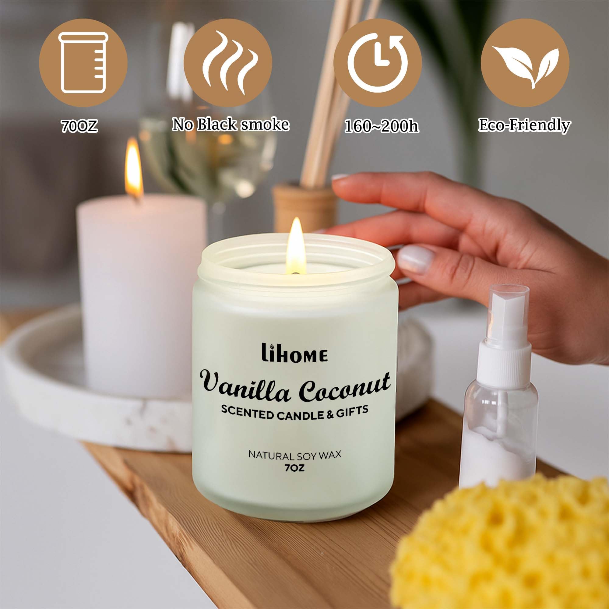 Christmas Candles - Christmas Gifts for Women, Aromatherapy Candle for Home Scented, Natural Soy Wax Vanilla Scented Candles
