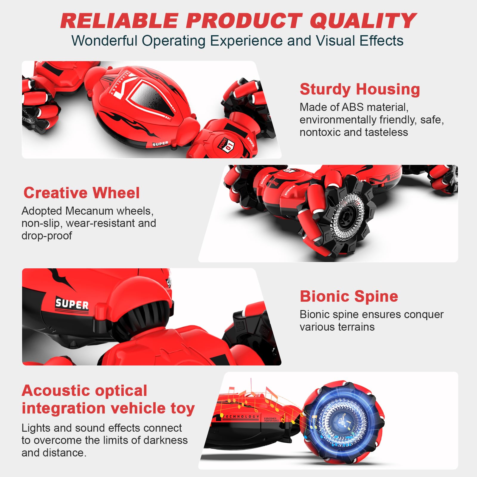 Fosgoit Gesture Sensing RC Stunt Car - Toys for 6-12 Years Old Boys Girls, 4WD Remote Control Car, Hand Controlled Car with Lights Music, Cool Birthday Gifts for Kids Age 6 7 8 9 10 11 12 Years Old