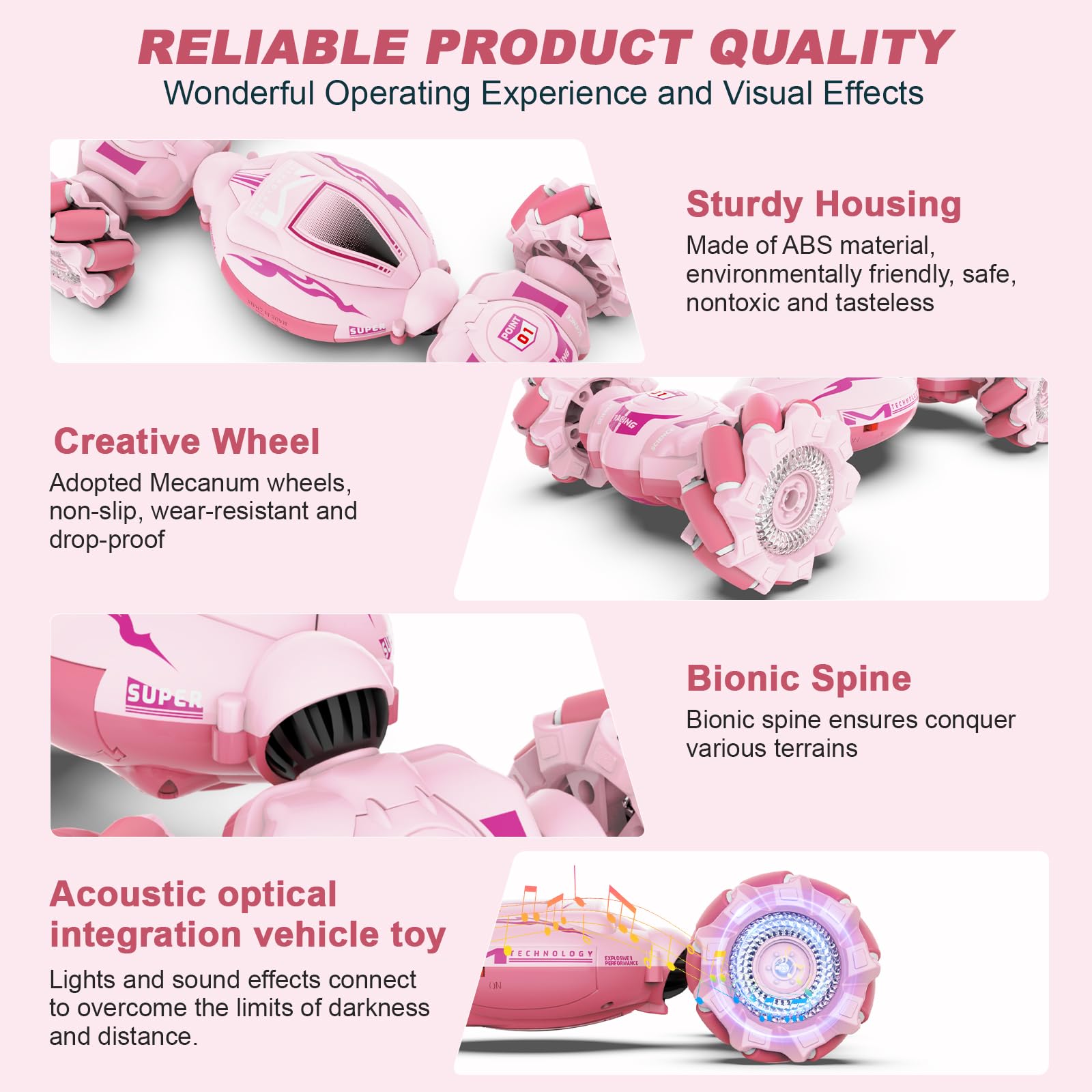 Fosgoit Gesture Sensing RC Stunt Car - Toys for 6-12 Years Old Boys Girls, 4WD Remote Control Car, Hand Controlled Car with Lights Music, Cool Birthday Gifts for Kids Age 6 7 8 9 10 11 12 Years Old