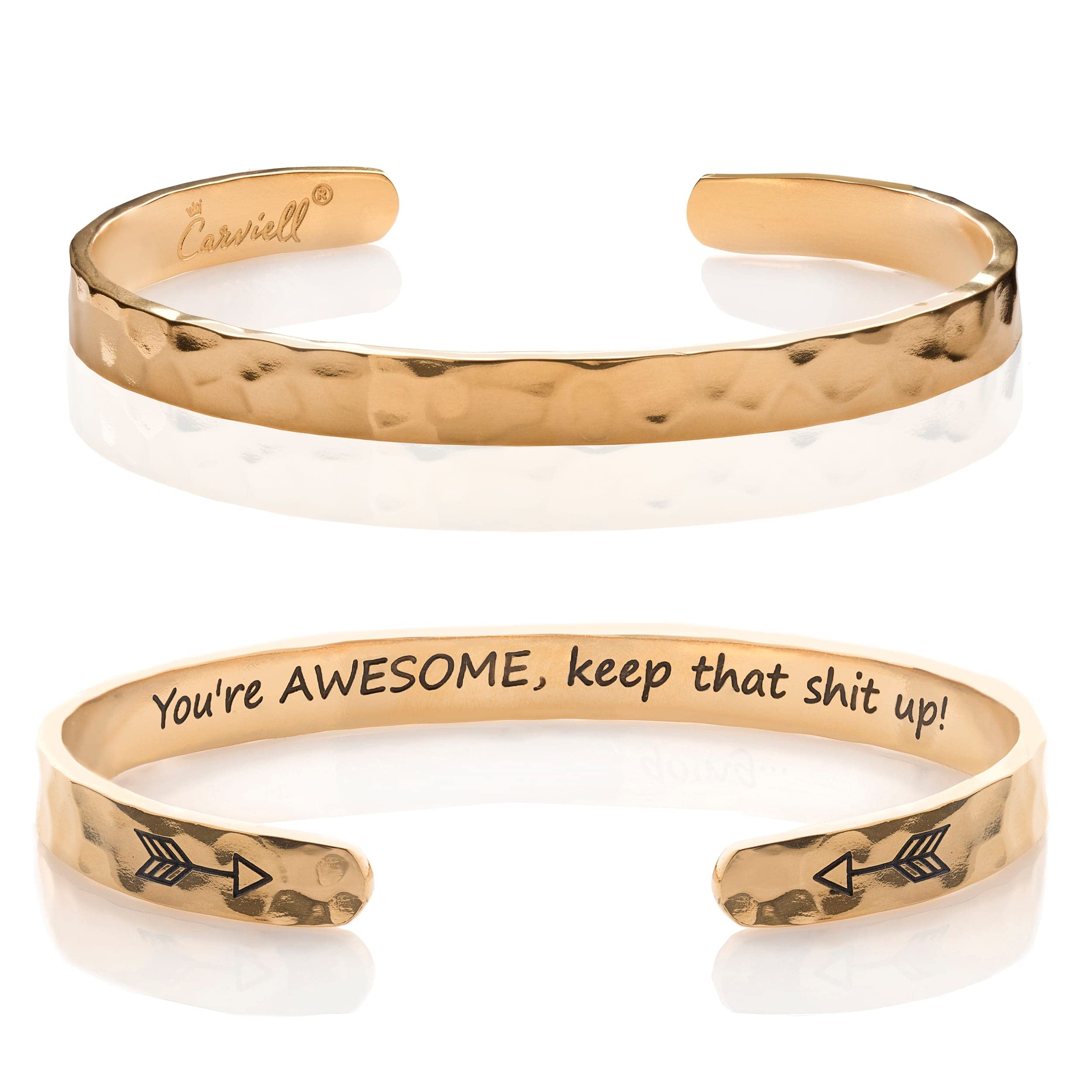 Carviell Bracelet - Gifts for Women – Inspirational, Friendship, Love, Mom, Daughter, Sister, Christian, Graduation, Memorial & Wedding Gifts – 100+ Phrases – Stainless Steel, Gift-Ready