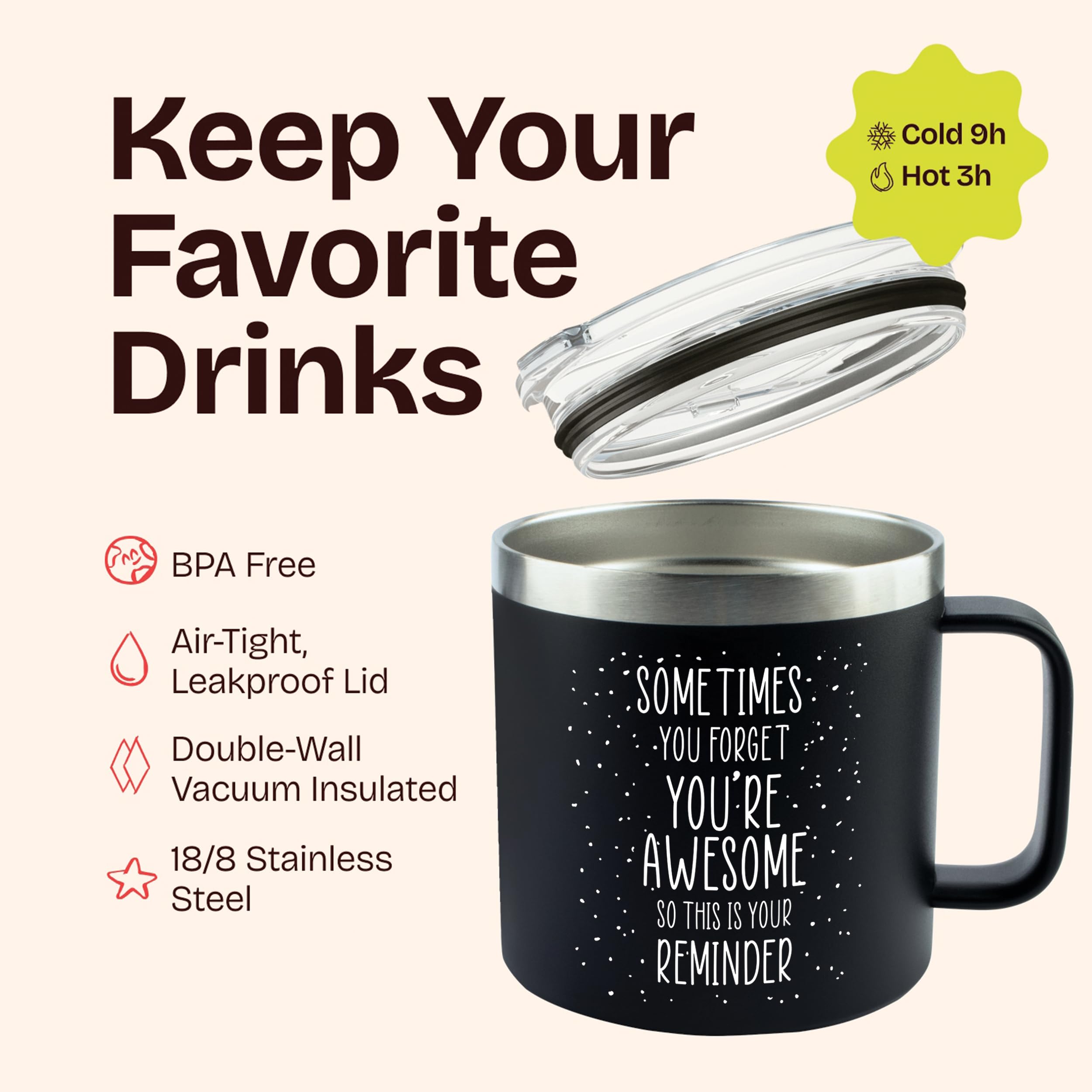 Birthday Gifts for Women Friendship - Purple Gifts for Women Coffee Mug 14oz Sometimes You Forget You're Awesome Unique Gift Idea for Older Women Over 50, 60, Inspirational Cup for Mom, Her