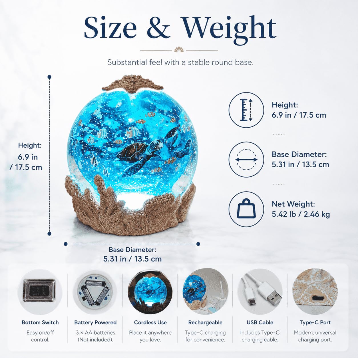 Fall Snow Globe Lantern with Swirling Maple Leaves, 9.45 Inch Autumn Water Lantern with 6 Hours Timer, USB & Battery Powered Thanksgiving Tabletop Home Decor