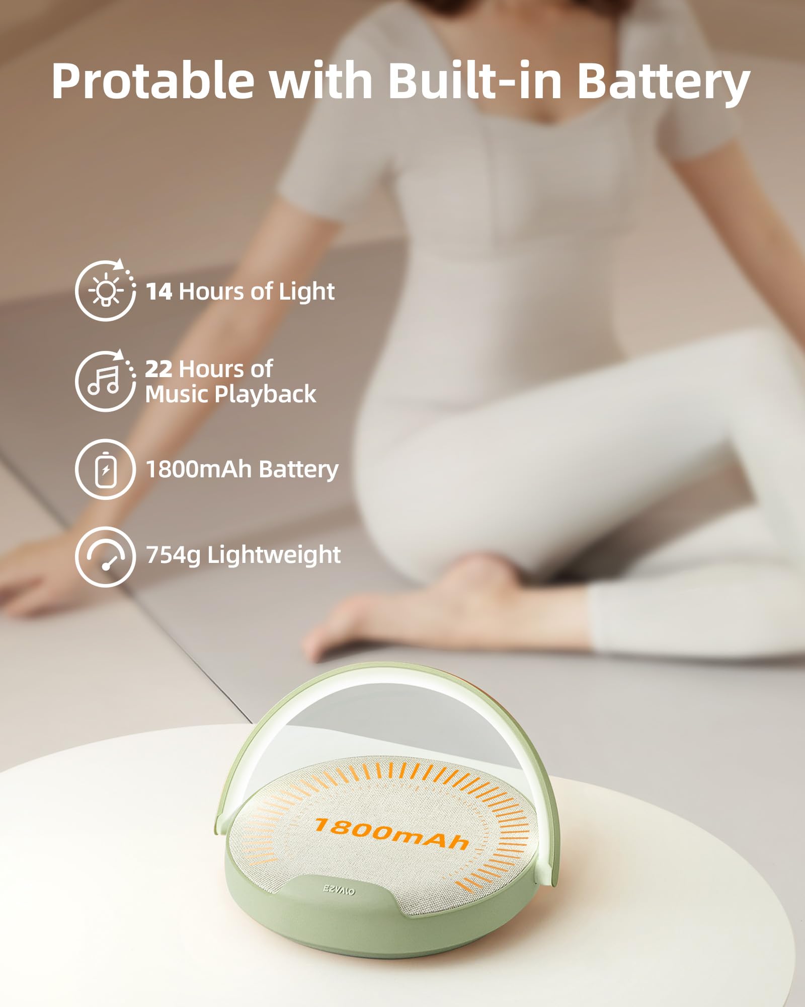 EZVALO Gifts for Mom, 4-in-1 Bedside Lamp with Bluetooth Speaker, Dimmable Night Light, Charging Station and Phone Holder, Birthday Gifts for Women, Teens, Wife and Friends
