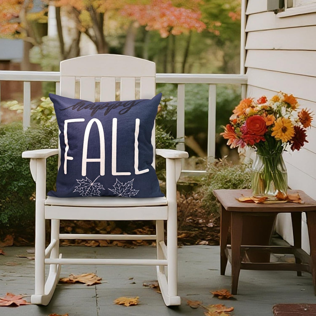 Fall Pillow Covers 18x18 Inch Autumn Pumpkin Maple Leaf Throw Pillowcase Orange Cushion Case for Thanksgiving Home Farmhouse Couch Sofa Bed Indoor Outdoor Decor (Set of 4)