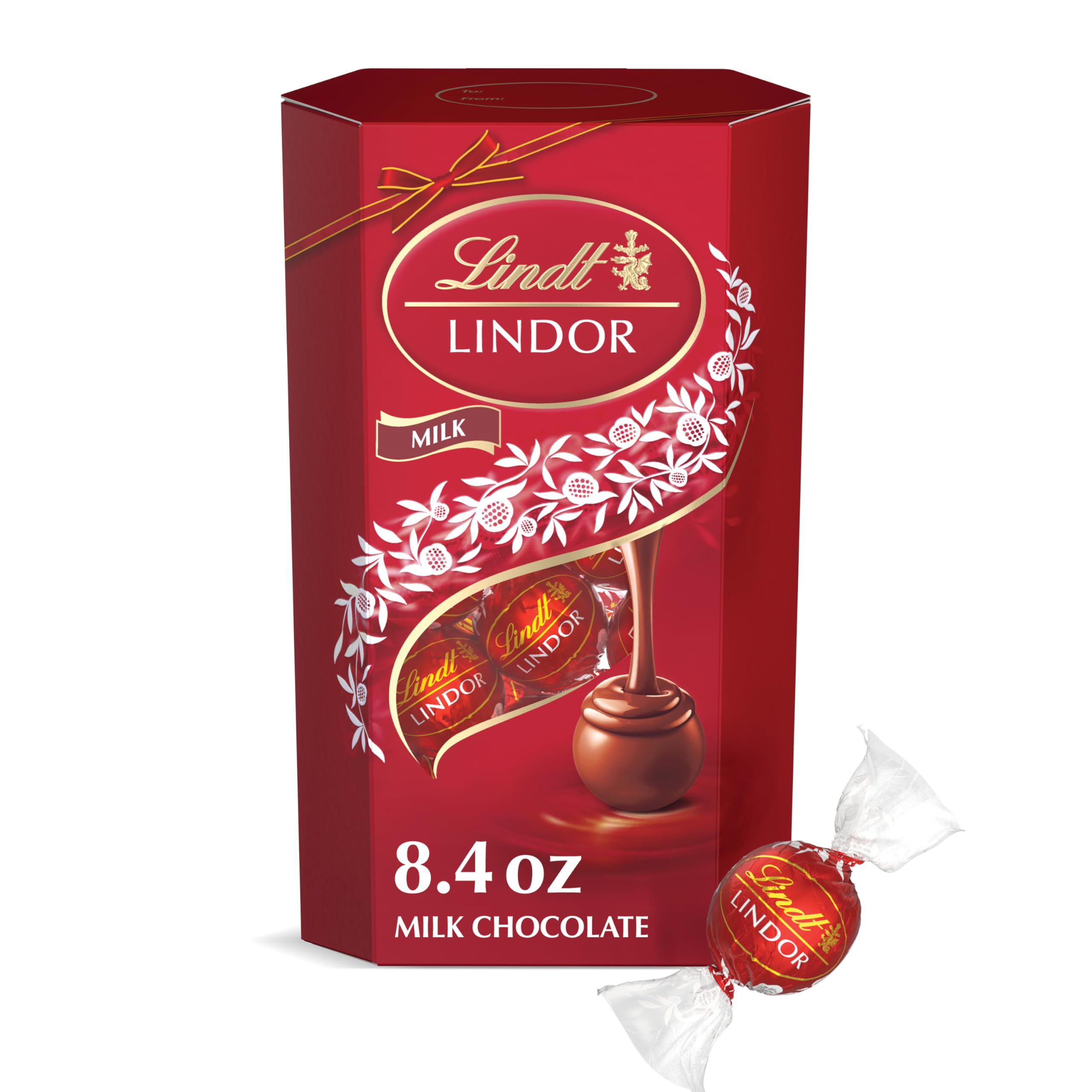 Lindt LINDOR Holiday Snickerdoodle White Chocolate Candy Truffles with Smooth, Melting Truffle Center, 8.5 oz. Bag