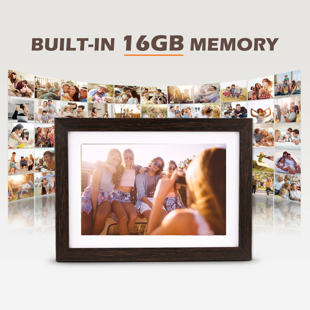 Frameo Digital Picture Frame, 10.1 Inch Smart WiFi Photo Frame with 1280x800 HD IPS Touch Screen, Auto-Rotate, Wall Mountable, Share Photos/Videos Instantly via App from Anywhere