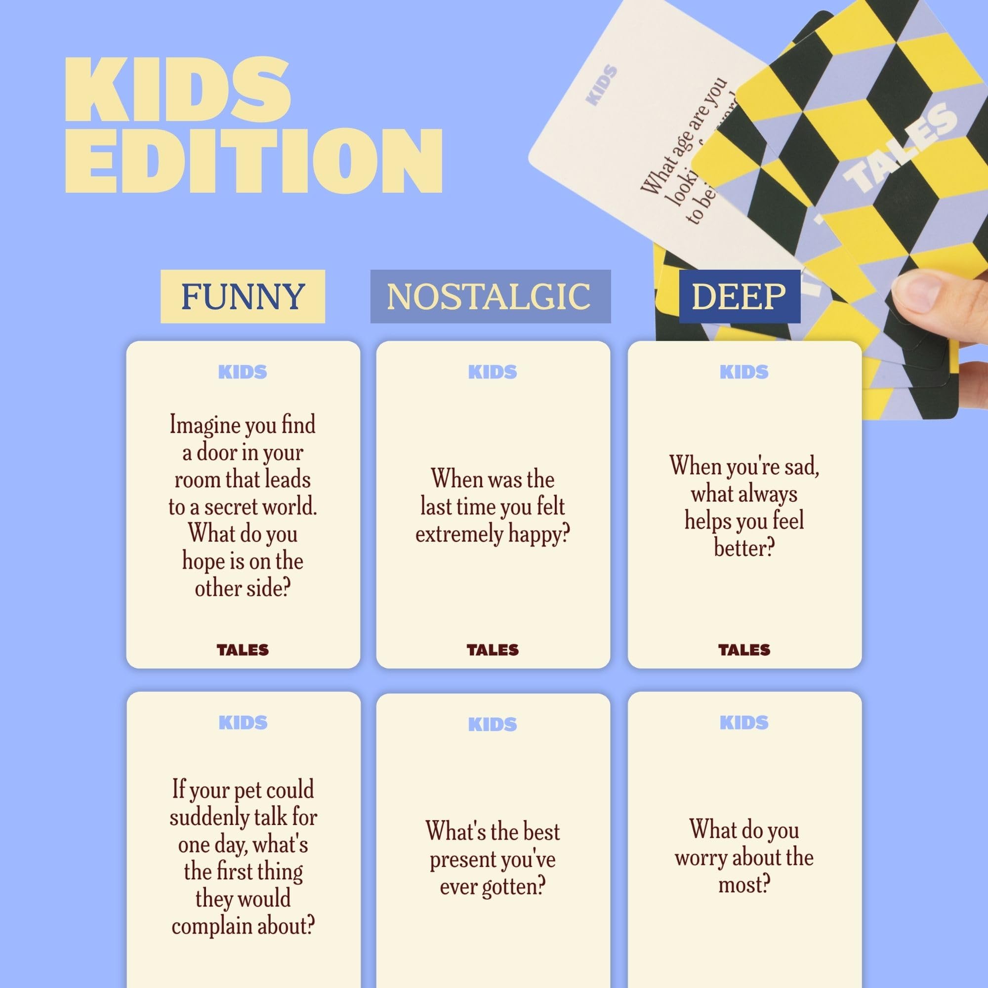 TALES 150 Life Story Interview Kit, Conversation Cards, for Grandparents, Parents, Families, Adults, Game Night, Road Trips, Dinner Table, Getting to Know You (New Edition)