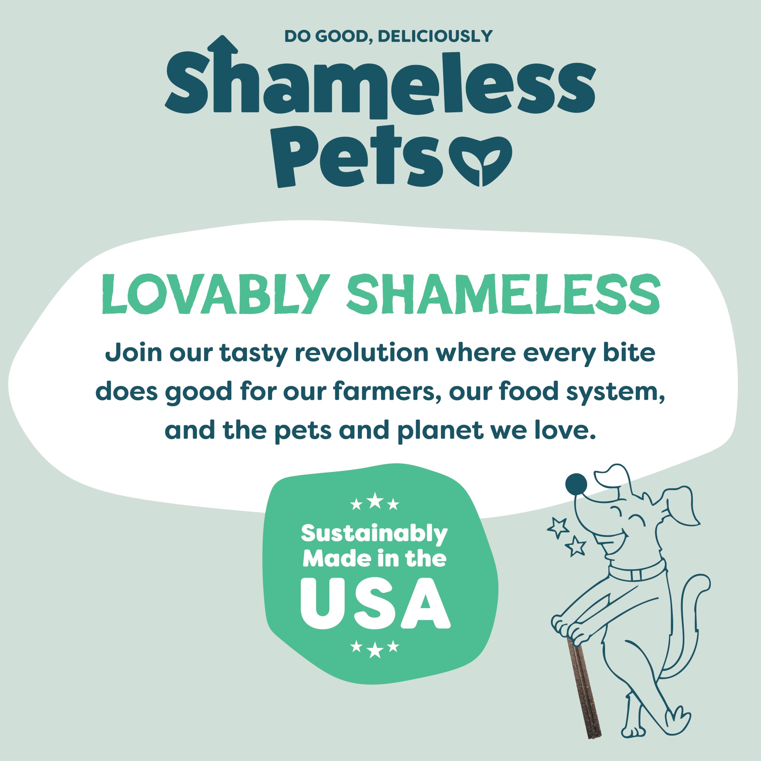 Shameless Pets Blueberry & Mint Dental Chews for Dogs, 8 Chews - Natural Dog Teeth Cleaning Treats with Fresh Breath Benefits | Grain-Free Dental Sticks for Small, Medium & Large Dogs