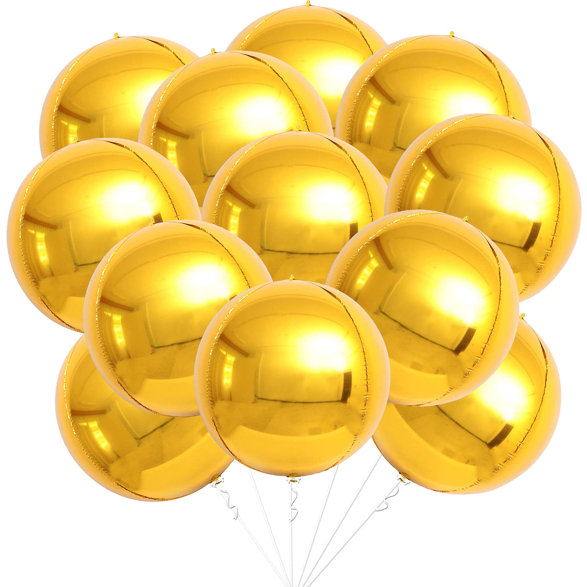 KatchOn, Large Gold Foil Balloons - 22 Inch, Pack of 12 | Gold Balloons for Graduation Decorations 2026 | Mylar Balloons for Anniversary, Wedding, Golden Birthday Party Decorations