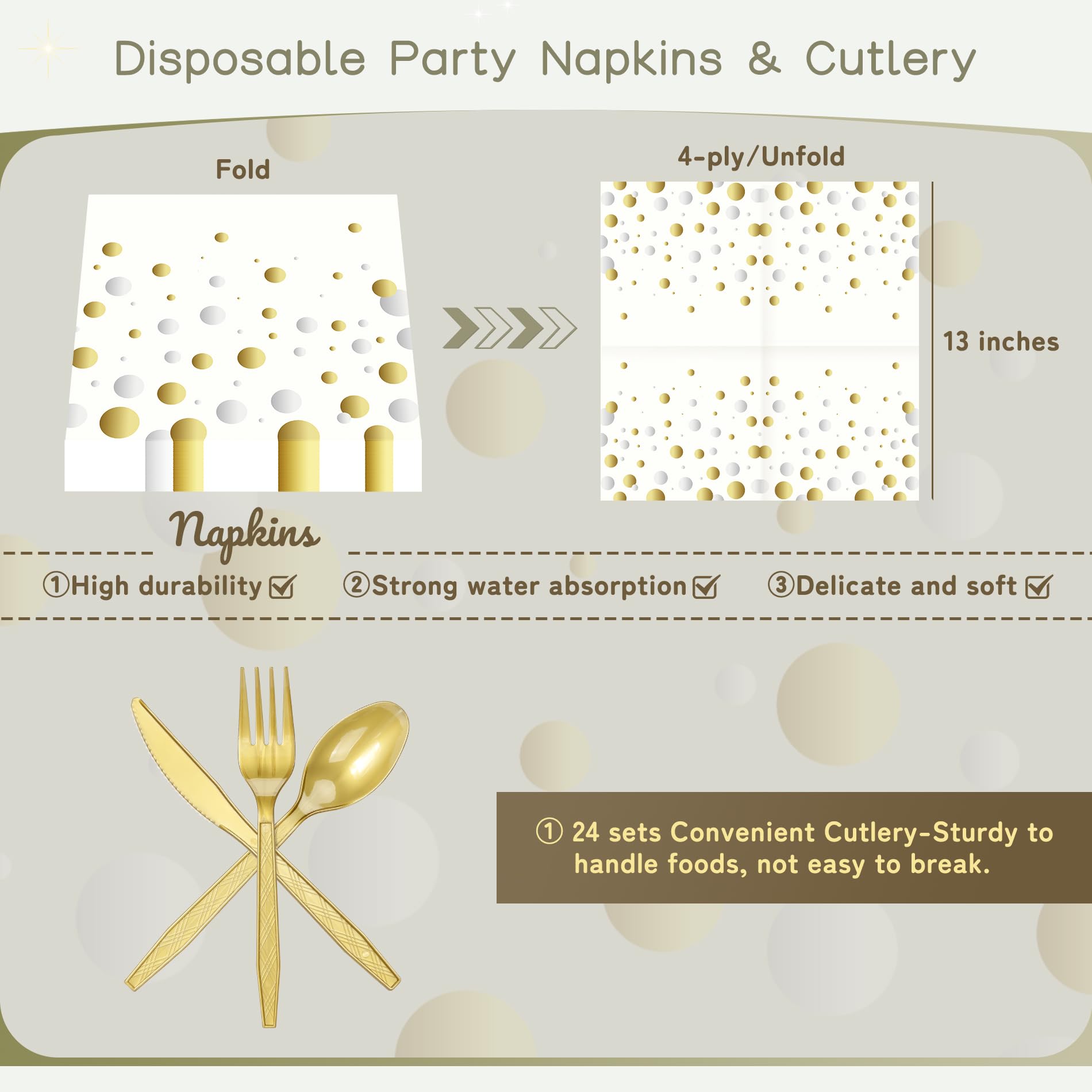 168pcs Happy New Year Party Supplies, Black and White Paper Plates Napkins Cups and Transparent Gold Cutlery for 24 Guests, 2026 New Year Disposable Tableware Supplies for Party Decorations