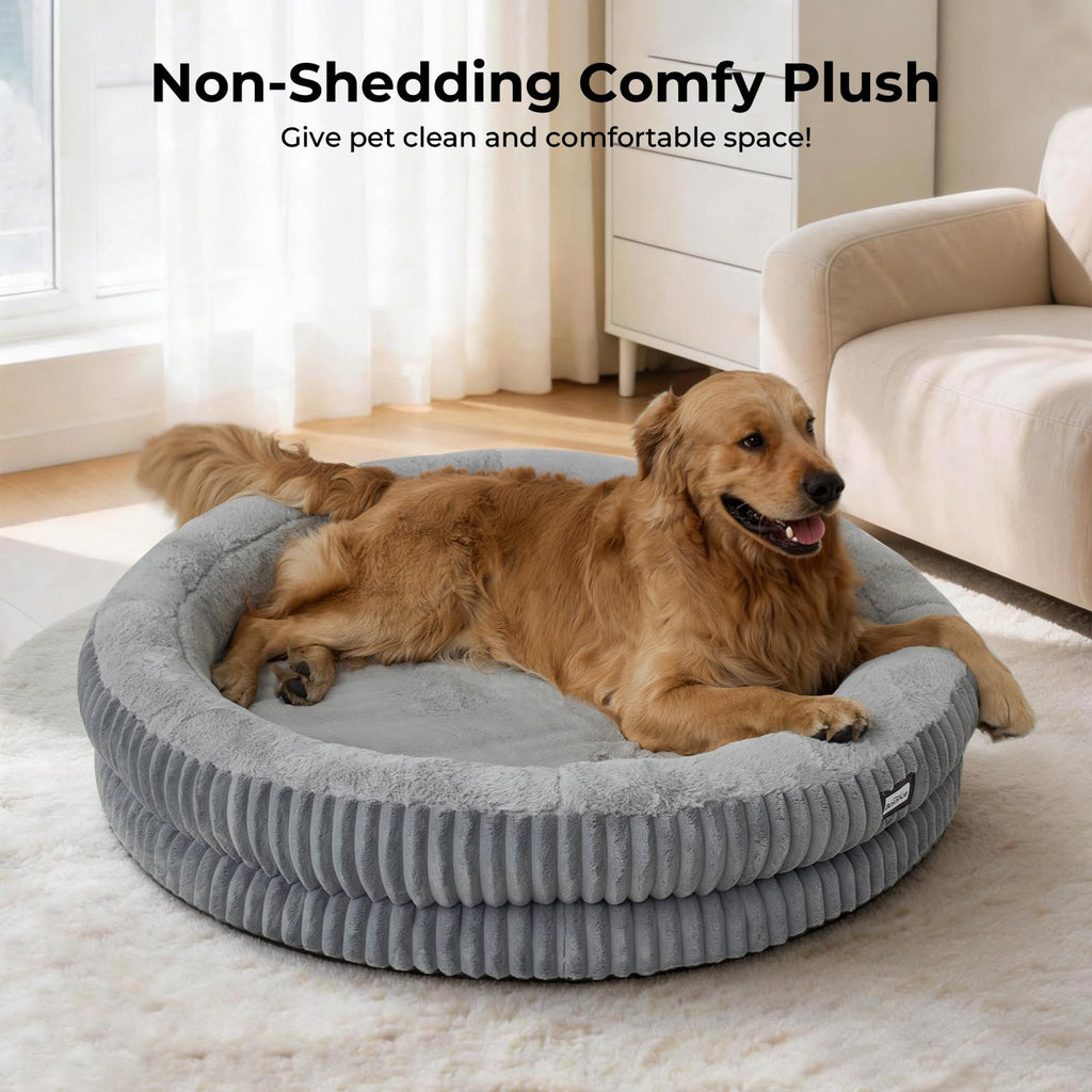 BALANCE Cat Bed Kitten Bed, Washable Round Cat Beds for Indoor Cats, Super Soft Plush Faux Fur Pet Bed for Puppy and Kitten with Anti-Slip Bottom