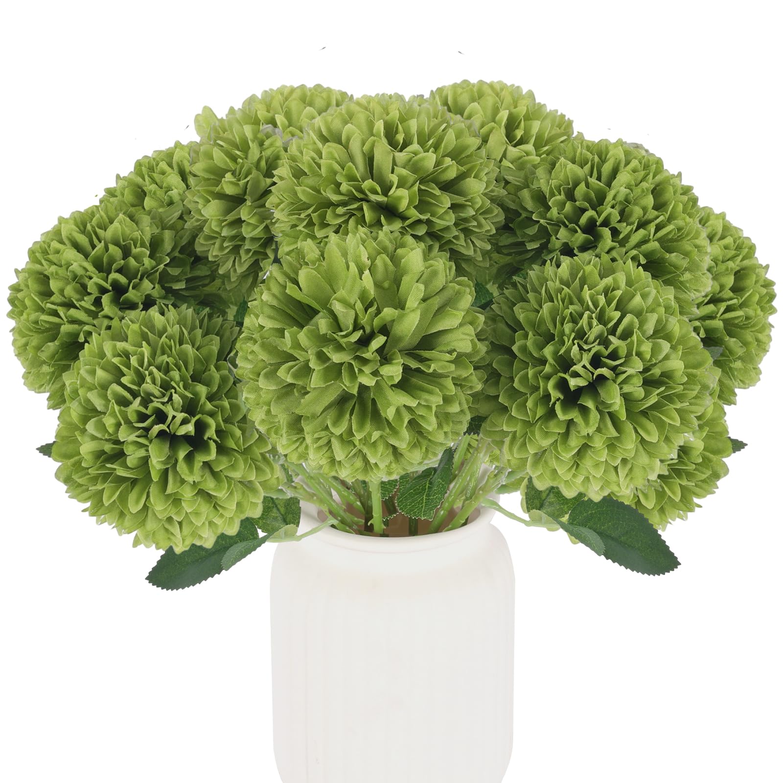 Hananona 12 Pcs Artificial Chrysanthemums Flowers Patriotic Flower, 4th of July Fake Mums Flowers Silk for Home Decor Indoor Memorial Day Table Centerpiece Vase not Included (12, Red, White, Blue)