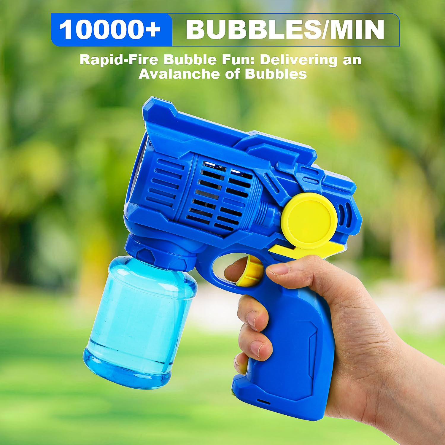 TOY Life 3 Pack Bubble Guns for Kids, Automatic Bubble Blower, Leakproof & Lightweight, Outdoor Summer Toys for Beach Travel, Easter Basket Stuffer, Party Favor, Birthday Gift for Toddlers Boys Girls