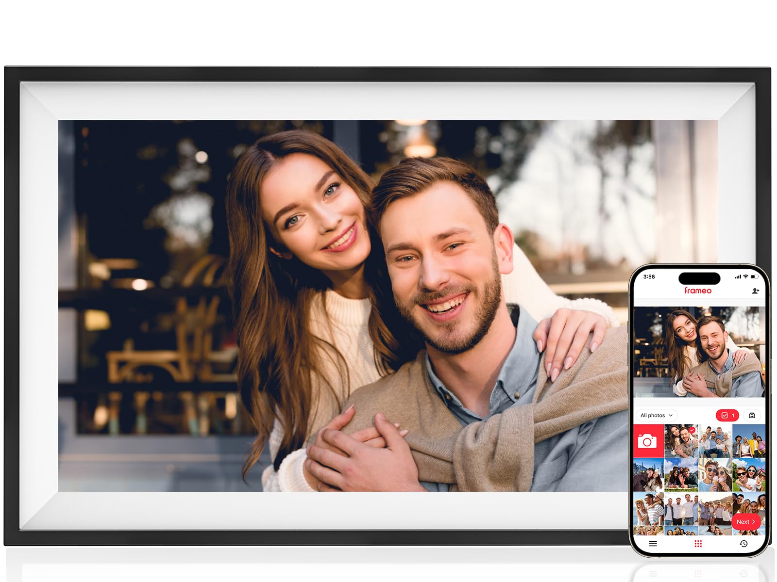Frameo Digital Picture Frame, 10.1 Inch Smart WiFi Photo Frame with 1280x800 HD IPS Touch Screen, Auto-Rotate, Wall Mountable, Share Photos/Videos Instantly via App from Anywhere