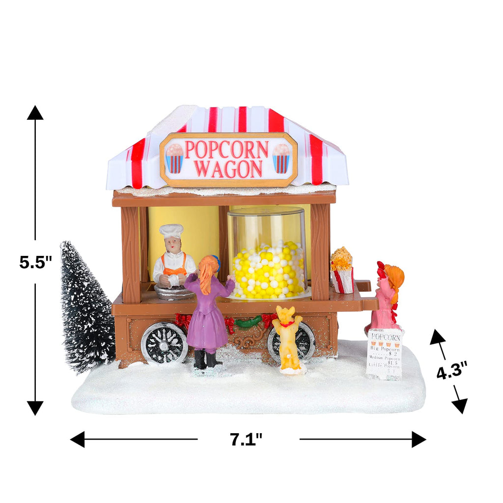 Christmas Village House Musical Christmas Collectible Buildings Church Train Snowman Children Skating with LED Lights Vacation Village with USB Indoor Figurines Indoor Tabletop Decoration